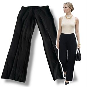 Eileen Fisher Black Dress Pants Womens Size 8 Wide Straight Leg 32x32 Minimalist